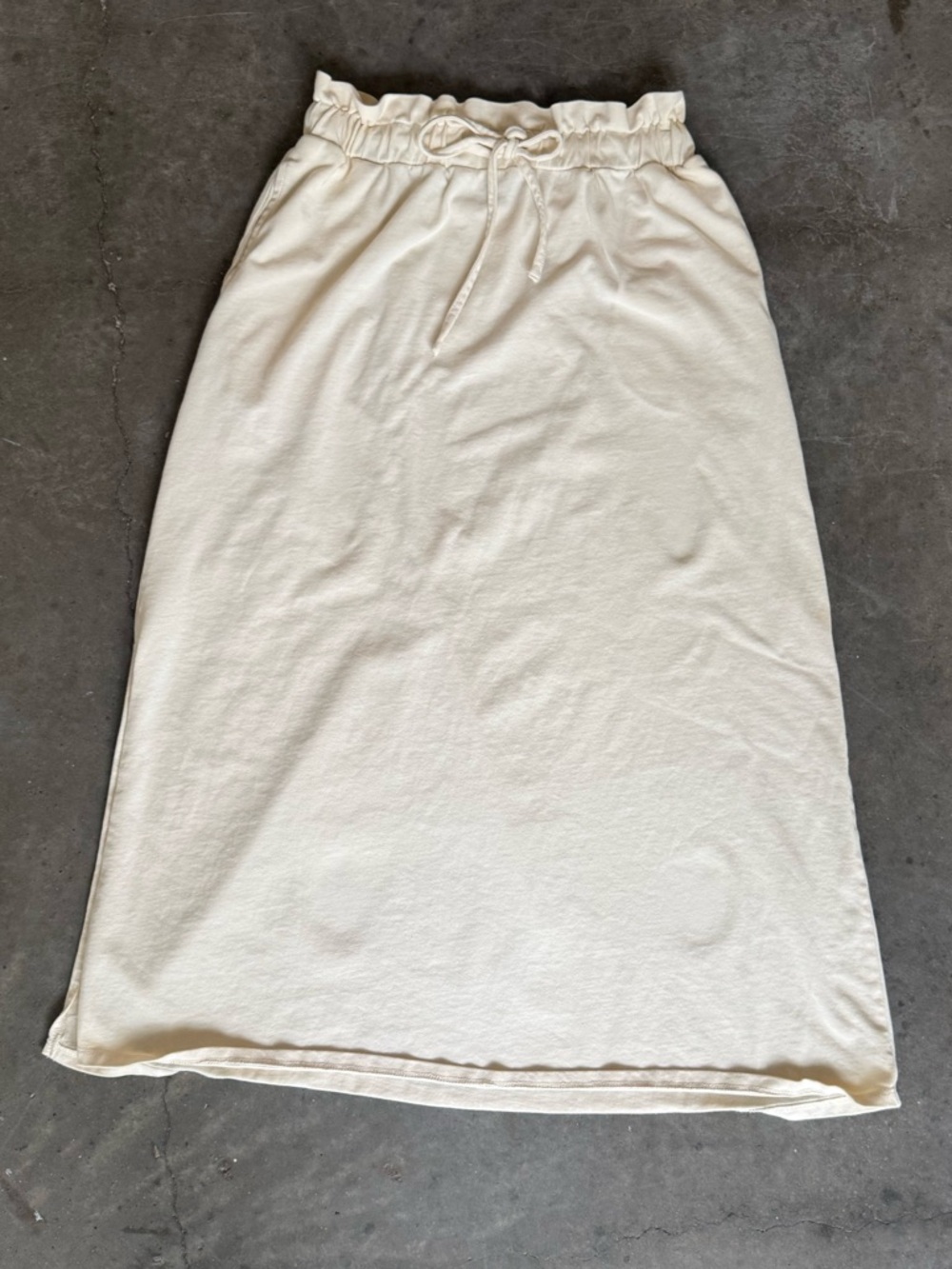 Who What Wear Cream Drawstring Midi Skirt